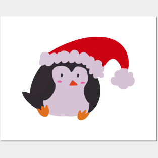 Christmas Hat Penguin Posters and Art